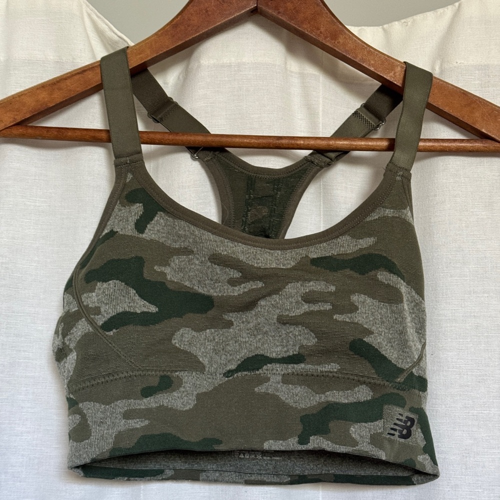 New Balance Women's Olive Camo Sports Bra